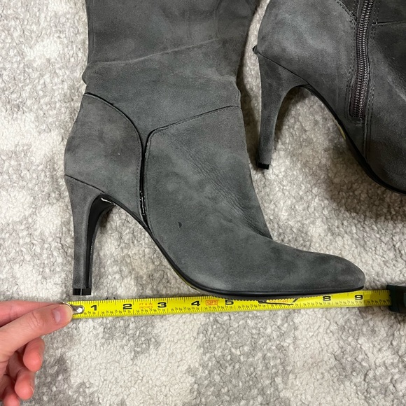 enzo angiolini suede boots 5 tall Leather chic festival y2k streetwear gray grey - Picture 5 of 11